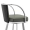 Armen Living Sandringham 30" Gray Faux Leather and Brushed Stainless Steel Swivel Bar Stool 721535762071 - alternate 3